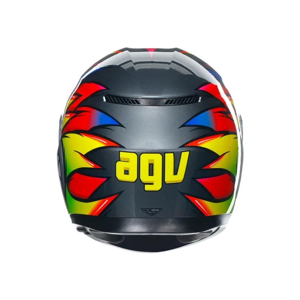 Capacete AGV K3 Birdy 2.0 Cinza/Amarelo/Vermelho - Spinelli Motos